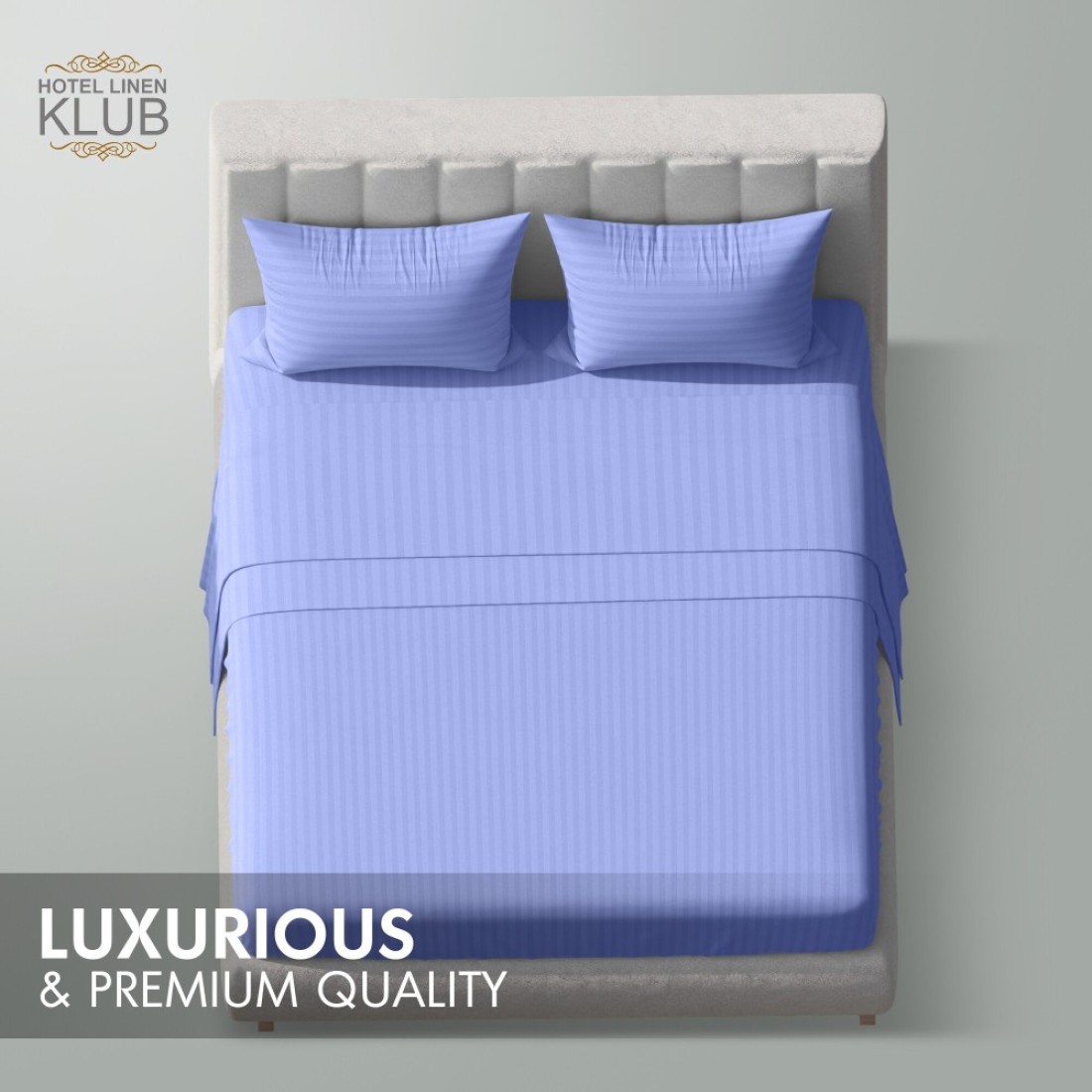 Klub Linen 3PC Striped Fitted Sheet Set, Ultra Soft Microfiber Bedding Set - 1 Fitted Sheet Single (90x190cm) with Deep Pocket and 2 Pillowcases (50 x 75 cm), lavender