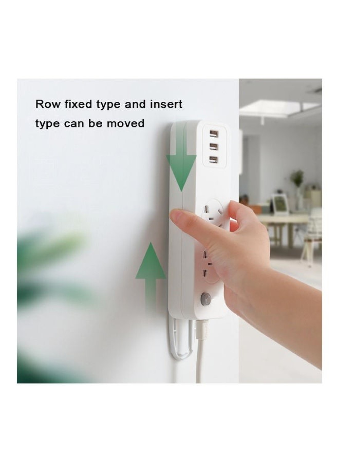 Generic Punch Free Plug Sticker Surge Protector Wall Mount Fixing Device Self Adhesive Power Plug Cable White 10.2*0.7*4cm