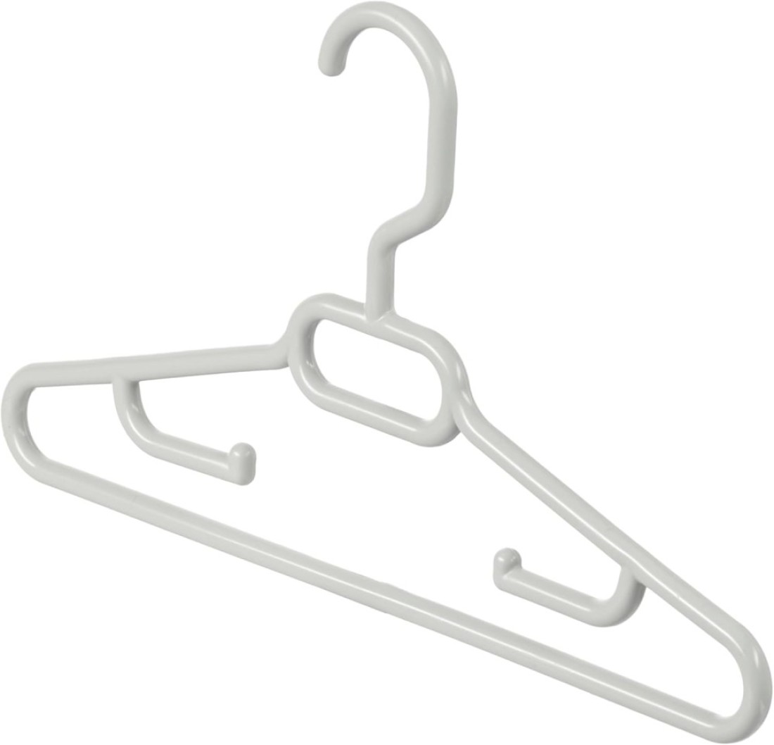 Inochi Hara Baby Cloth Hanger, Kids Hanger For Nursery, Plastic Newborn Coat Hanger, Children Clothes Hangers Nonslip, With Notched Shoulder, White 10 Pcs/Pack