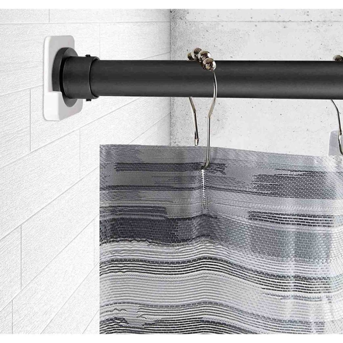 Adjustable Shower Curtain Rod Grey 190cm