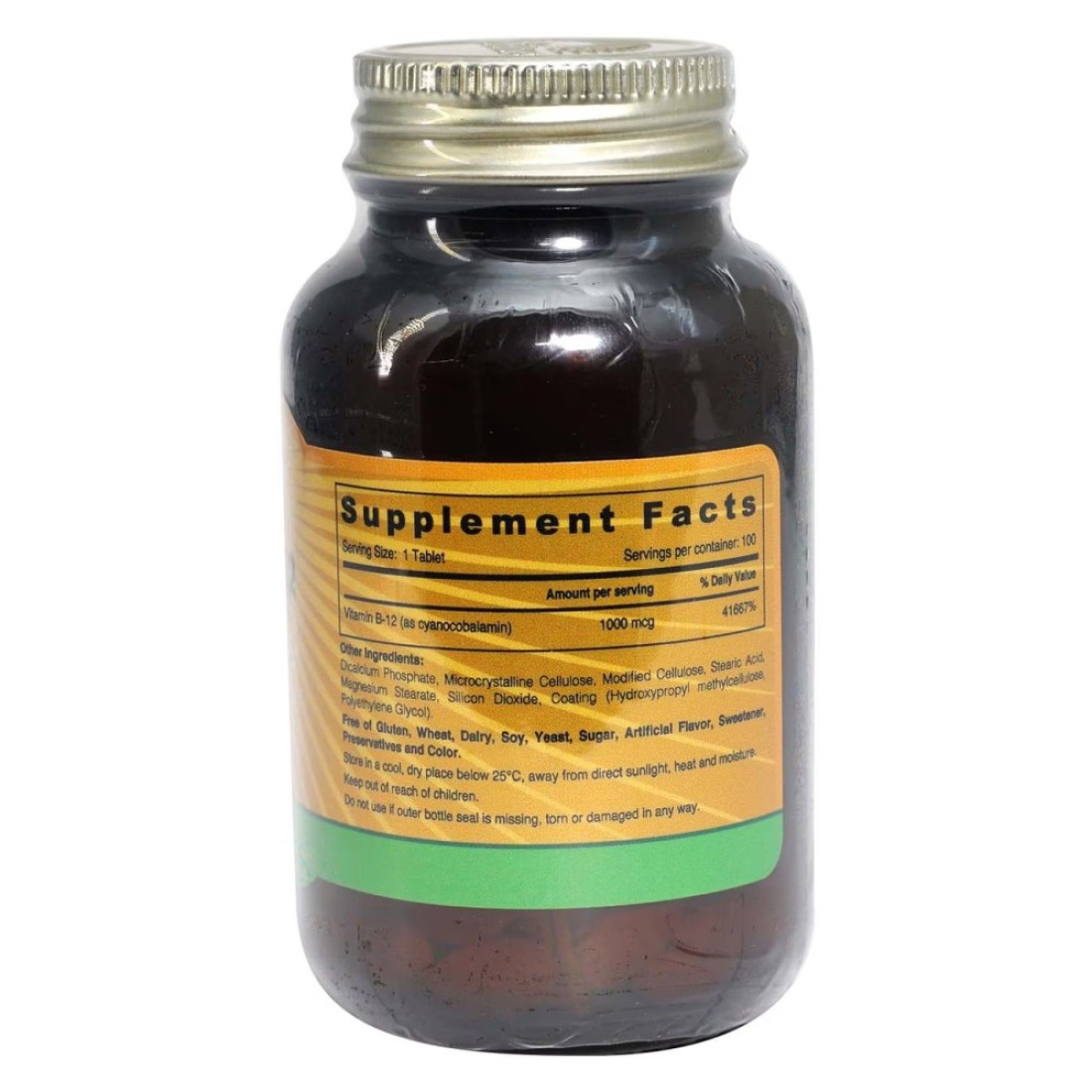 صن شاين نوتريشن مكمل غدائي فيتامين B12 بصيغة إصدار مؤقت 1000mcg من 100 قرص