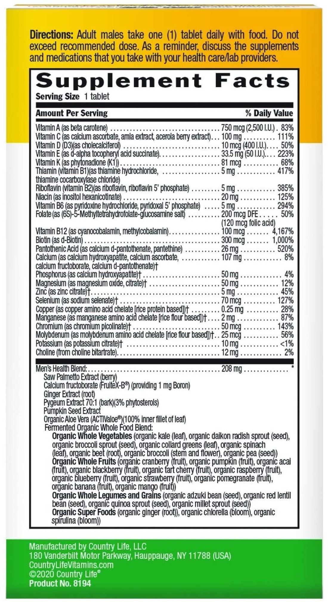 Country Life Core Daily-1 Men 50+ Tablets 60&#39;s