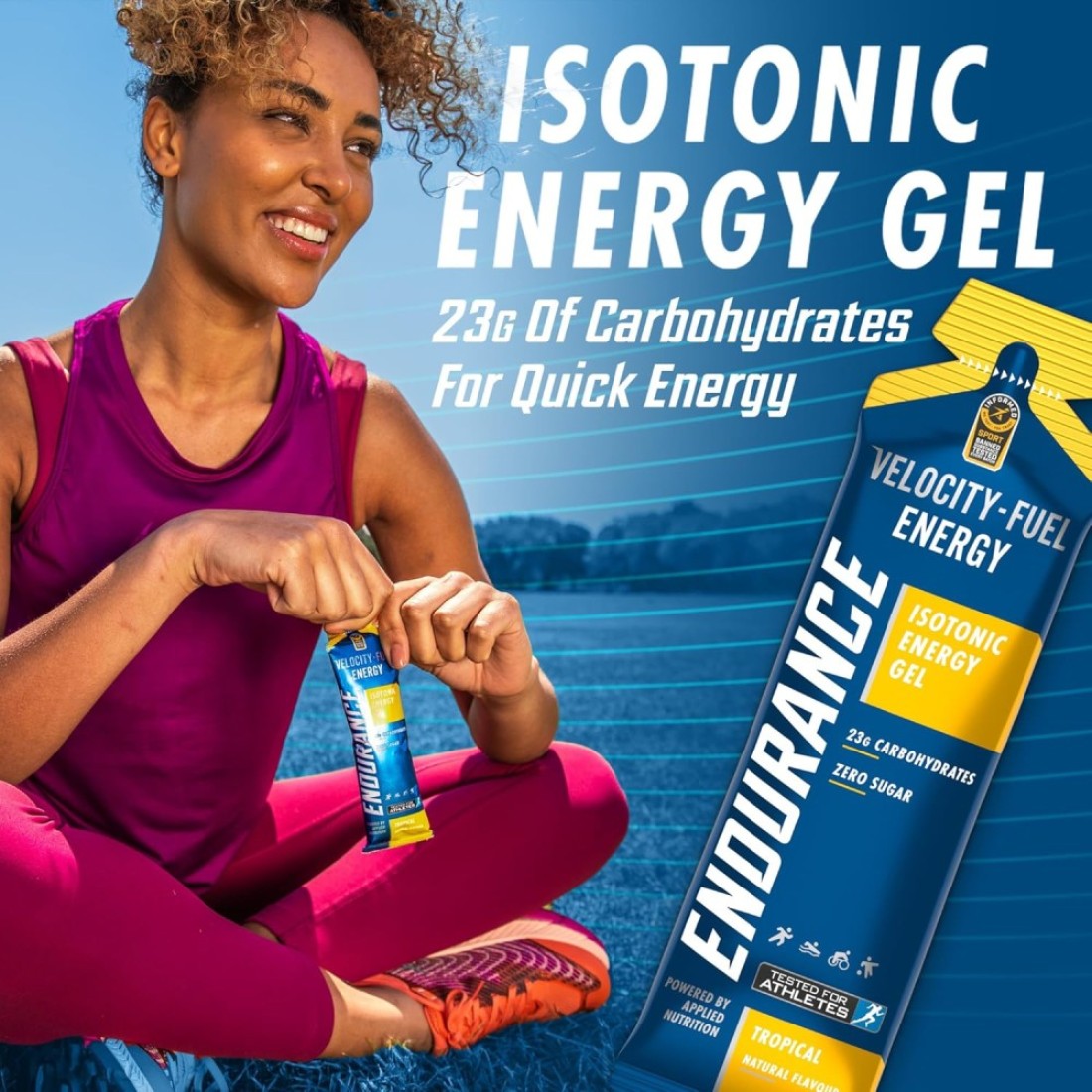 Applied Nutrition Endurance, Isotonic Energy Gel, High In Carbohydrates, Quick Energy On The Go, For Performance Sports (Pack of 20 x 60g) (Blackcurrant)