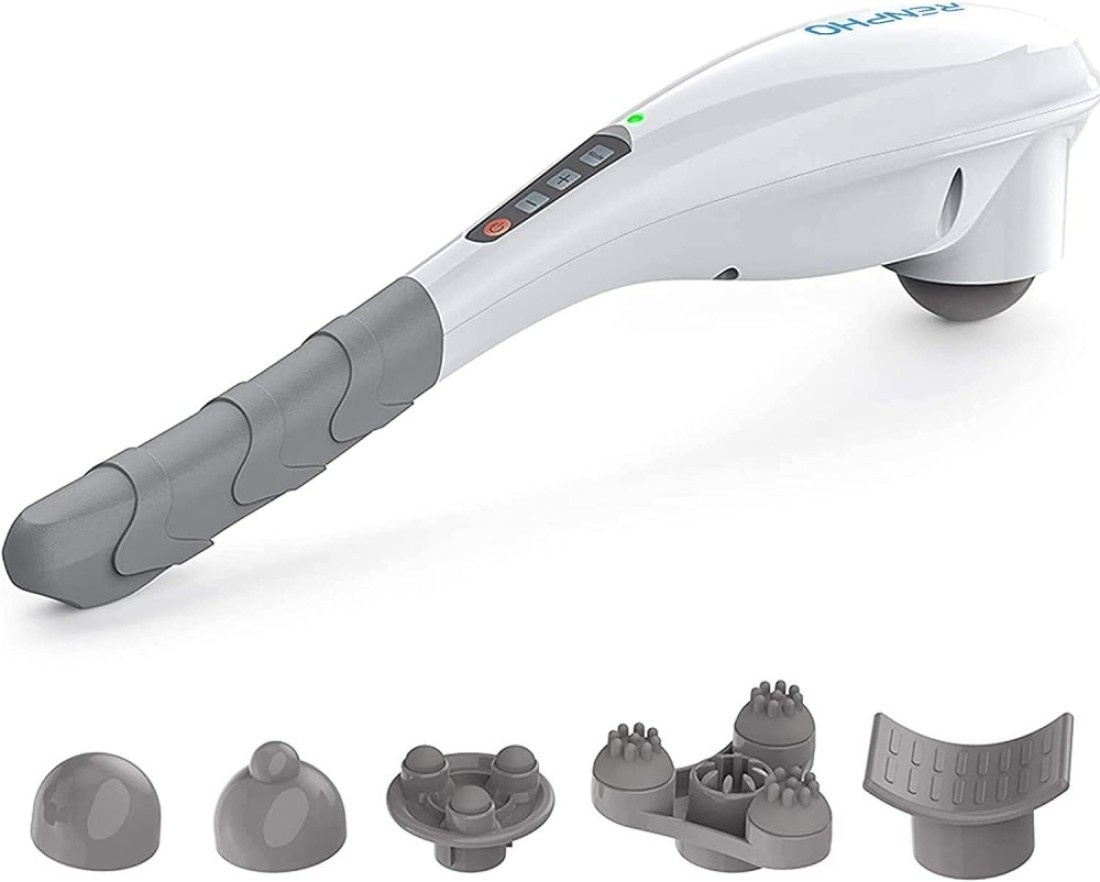 Renpho Rechargeable Hand Held Deep Tissue Massager For Muscles, Back, Foot, Neck, Shoulder, Leg, Calf Pain Relief, Cordless Electric Percussion Full Body Massage With Portable Design, White