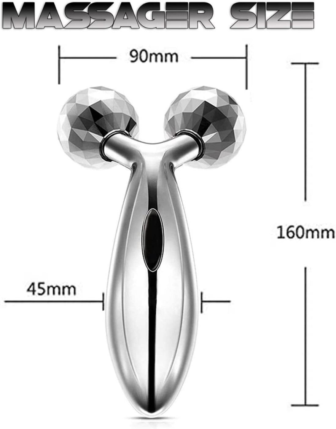Sky Land Y Shape Waterproof 3D Roller Massager For Face And Body, Face Lift Tool Tightening, Enhancing Wrinkle Remover, Body Slimming Roller Tighten Skin Em 9317, Silver
