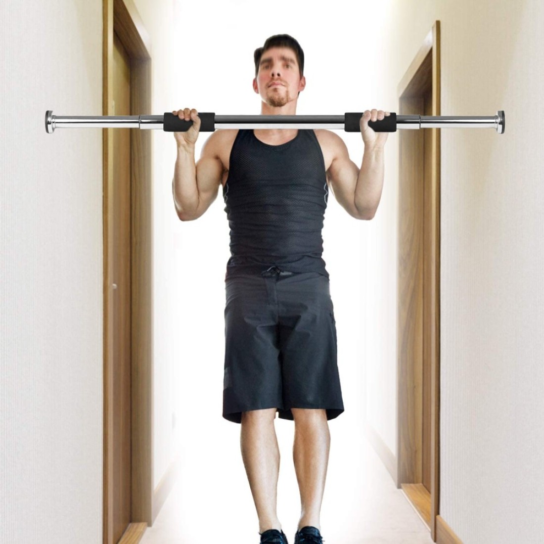 Doreen Doorway Pull Up Bar,Adjustable Doorway Pull Up Bar Fitness Door Way Chin Up Horizontal Home Gym Exercise Fitness Workout Equipment 350LB Bearing
