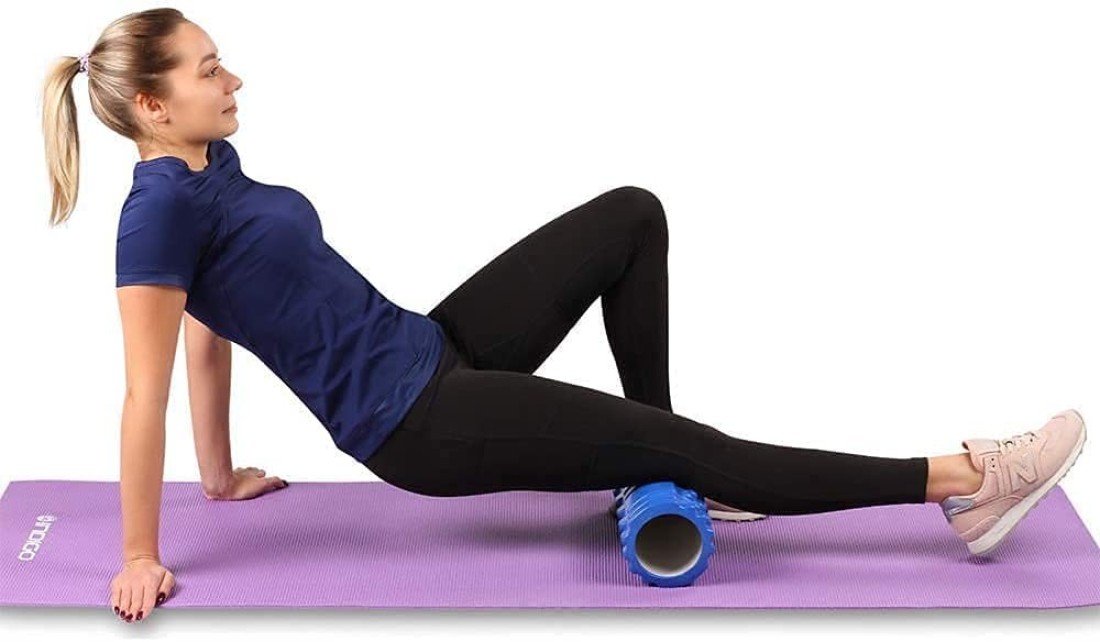 ULTIMAX EVA Yoga Foam Roller Floating Point Gym Physio Massage Fitness Equipment Massager for Muscle Multicolor (Blue) - 35cm