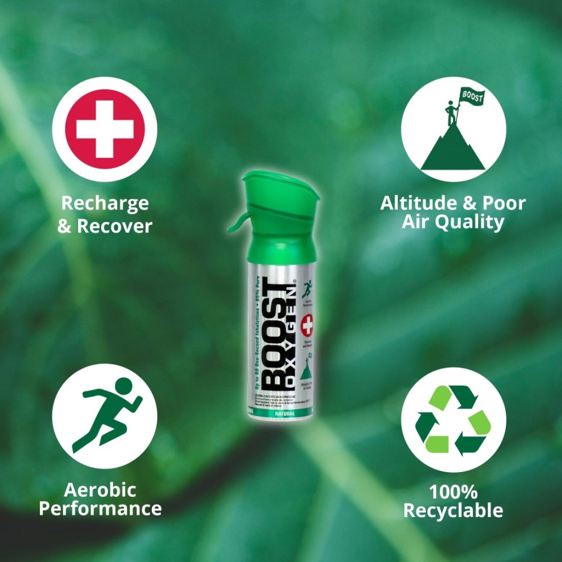 Boost Oxygen Pocket Size Natural 3L Canister Respiratory Support for Aerobic Recovery Altitude Performance Health 3 Pack