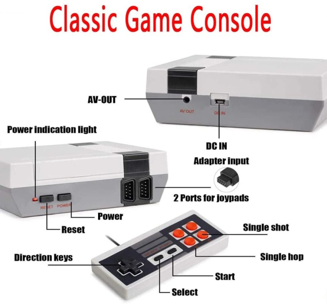 Portable Mini Retro Game Console with 620 Built-In Games &ndash; Handheld Video Game System, Classic Retro Gaming for Kids &amp; Adults, Rechargeable