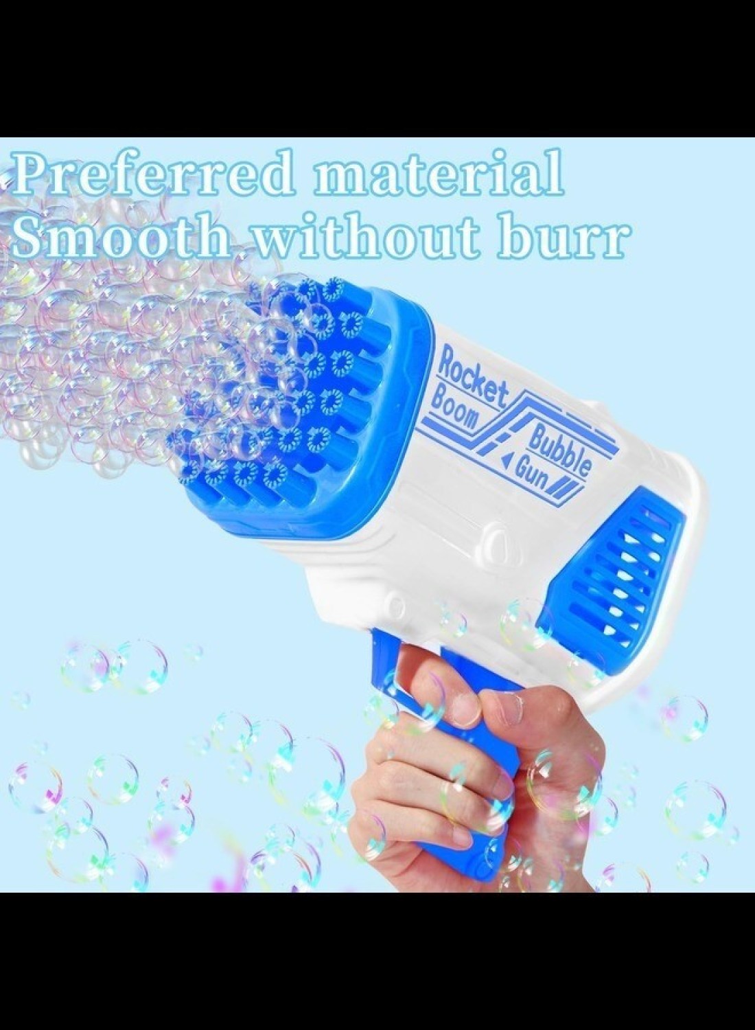 Radiotronics Blue Bubble Machine for Kids, Outdoor Indoor Basket Stuffers Automatic Toys Birthday Gifts for 3+ Years Old Toddlers Girls Boys Wedding Party Include Bubble Solution