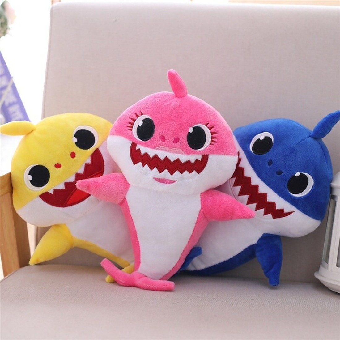 Baby Shark Singing Plush Toy with LED light (YELLOW)