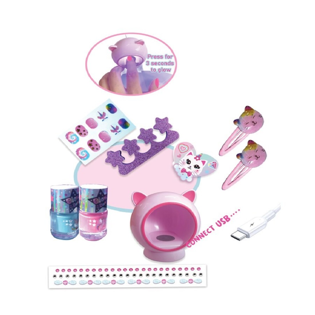 GLOW IN THE DARK CREATIVE NAIL SET