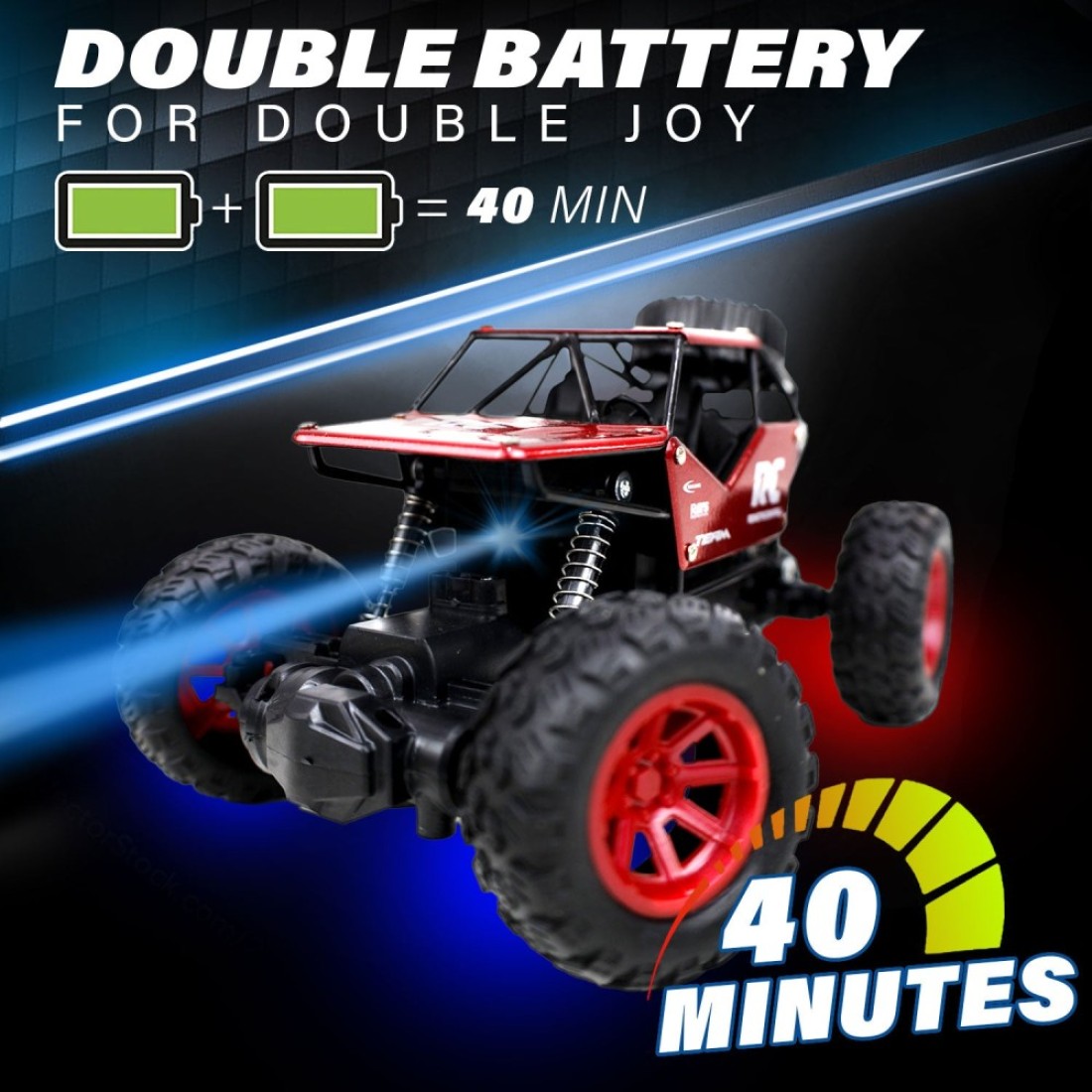 Kidwala Remote 4WD Climbing Monster Powerful Rock Crawler Off Road with rubber roller, horsepower Red truck toy for Boys