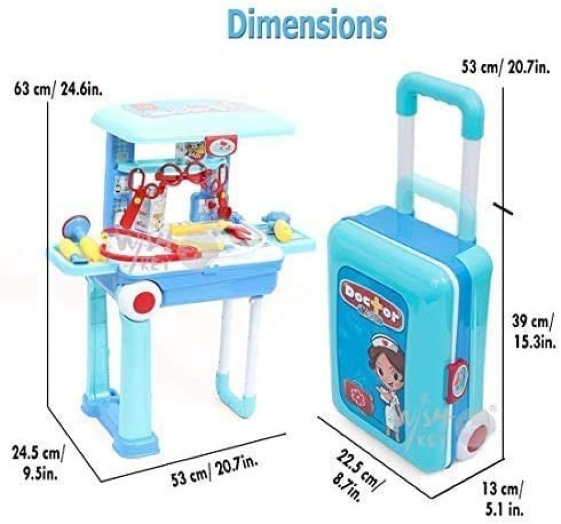 Generic Little Doctor Play Set 2 in 1 For Kids With Suitcase Trolley, For Ages 3 +