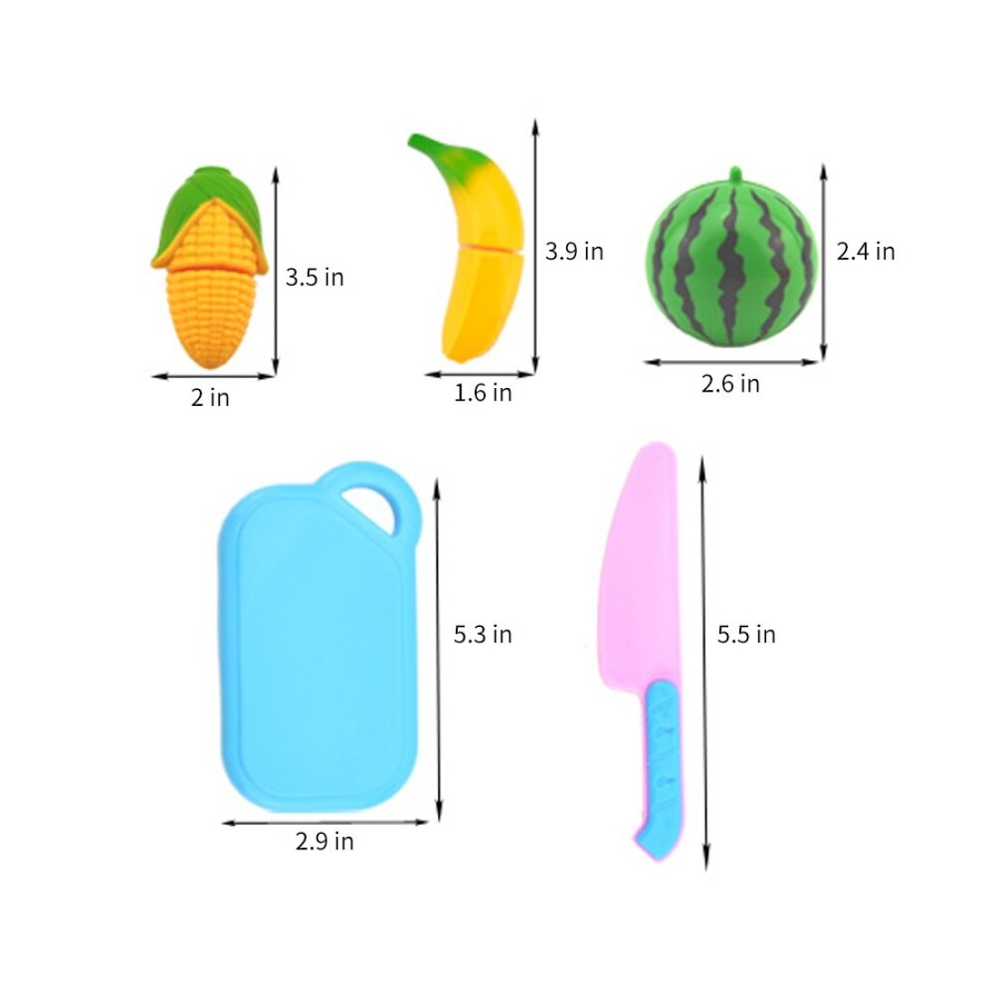 Generic-Kitchen Toy Fun Cutting Fruit &amp; Vegetables Set Pretend Play Food Cooking Playset with Cutting Board Toy Knife Educational Toys Games 8Pcs Vegetables Set