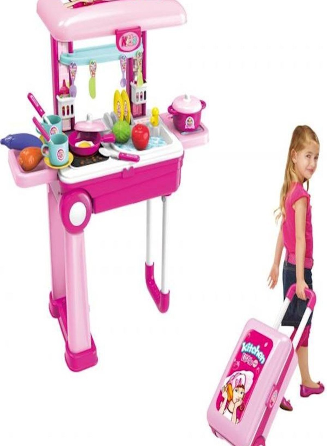 Generic Little Chef 2-In-1 Luggage Kitchen Play Set With Lights Sound