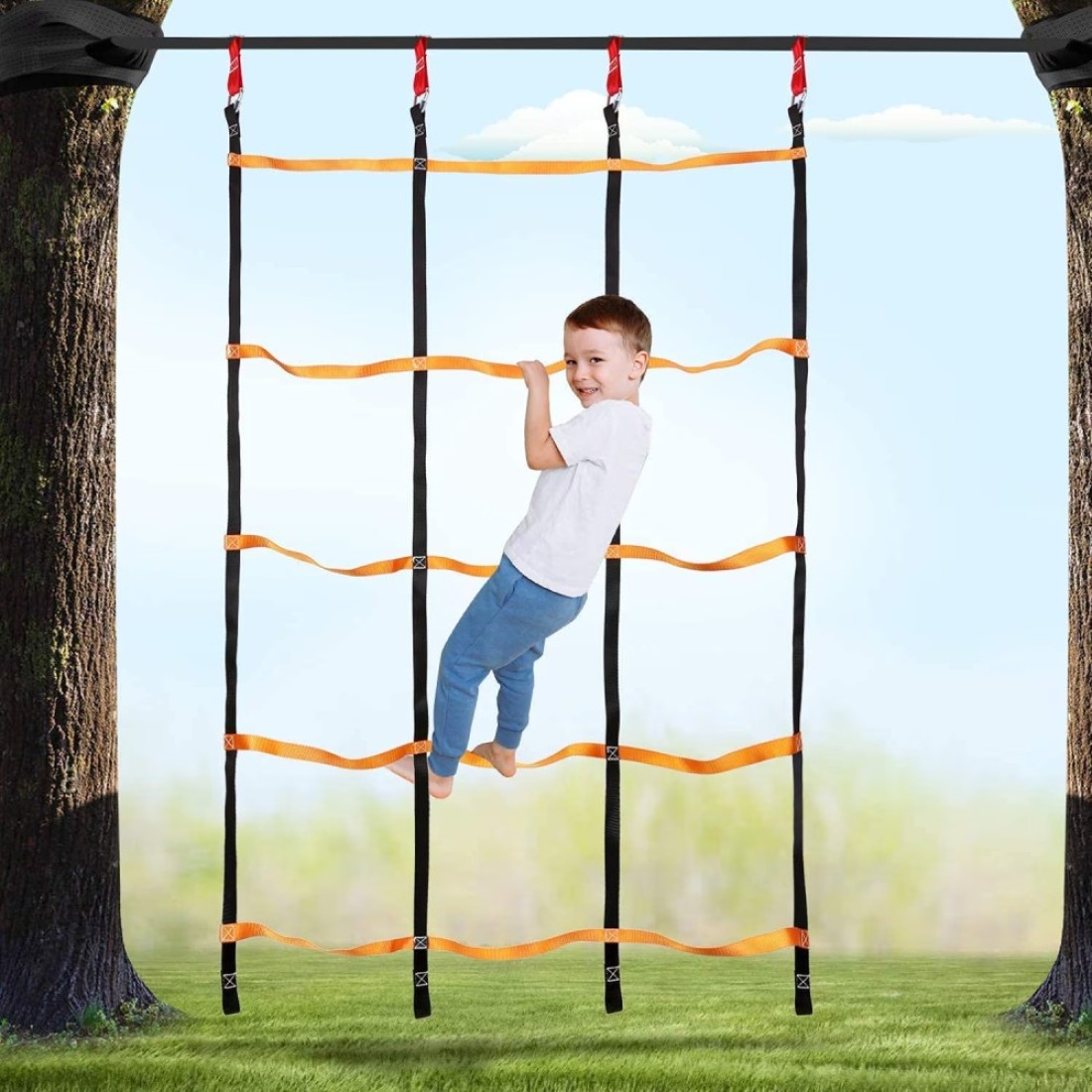 ULTIMAX Ninja Obstacle Course Kit Ninja Obstacle Course for Kids Outdoor Ninja Warrior Training Equipment Backyard Monkey Bar