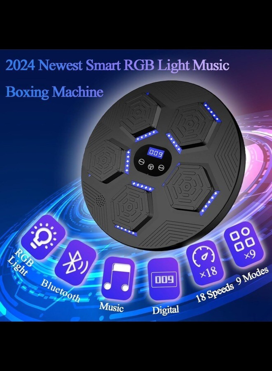 Radiotronics Boxing Machine for Home Workouts Fitness Boxing Machine with Music Playback, Workout Playlist, for Adults