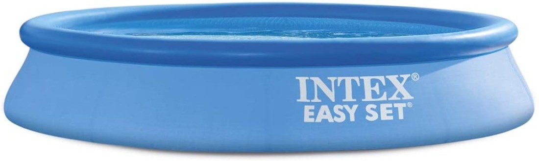 Intex 28116 Easy Set Pool Inflatable Resistant Circular Above Ground Portable Outdoor Family Swimming Pool