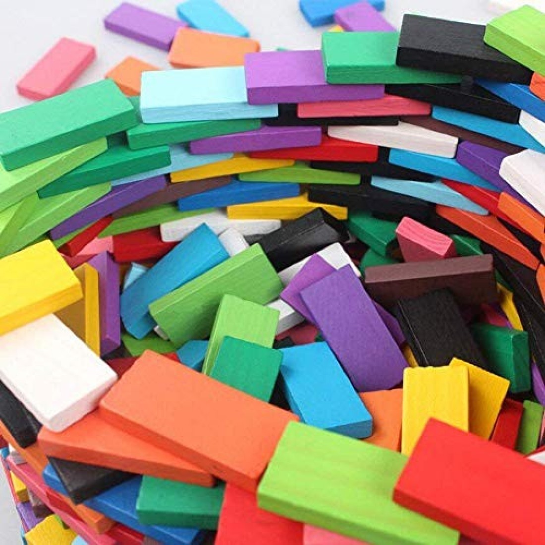 Blossom Pack of 3 (120 Pcs Each Pack) Colorful Wooden Domino Set for Kids Colourful Wooden Dominos Toy Colourful Wooden Blocks