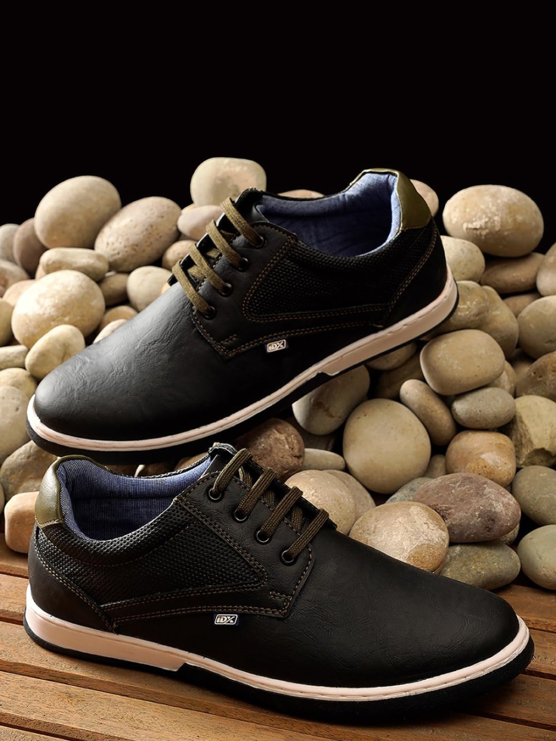 ID Men&#39;s Black Casual Shoes - 8 UK
