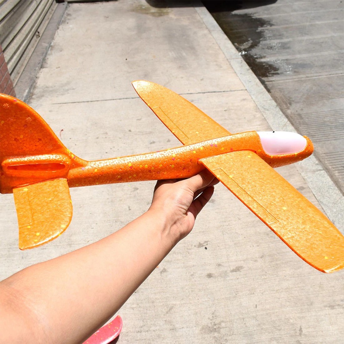 Generic-Flying Glider Planes With Flash LED Light 18.9&quot; Foam Flight Mode Throwing Air Plane Aerobatic Airplane Outdoor Sport Game Toys Gift for Kids 3 4 5 6 7 Year Old Boy Blue