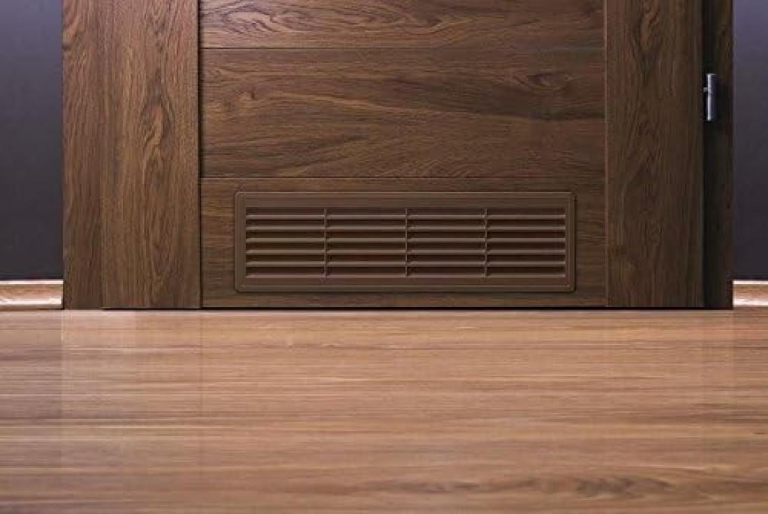 Bathroom Door Air Vent Grille 455mm x 135mm 18 x 53 inch Two Sided Ventilation Cover Brown