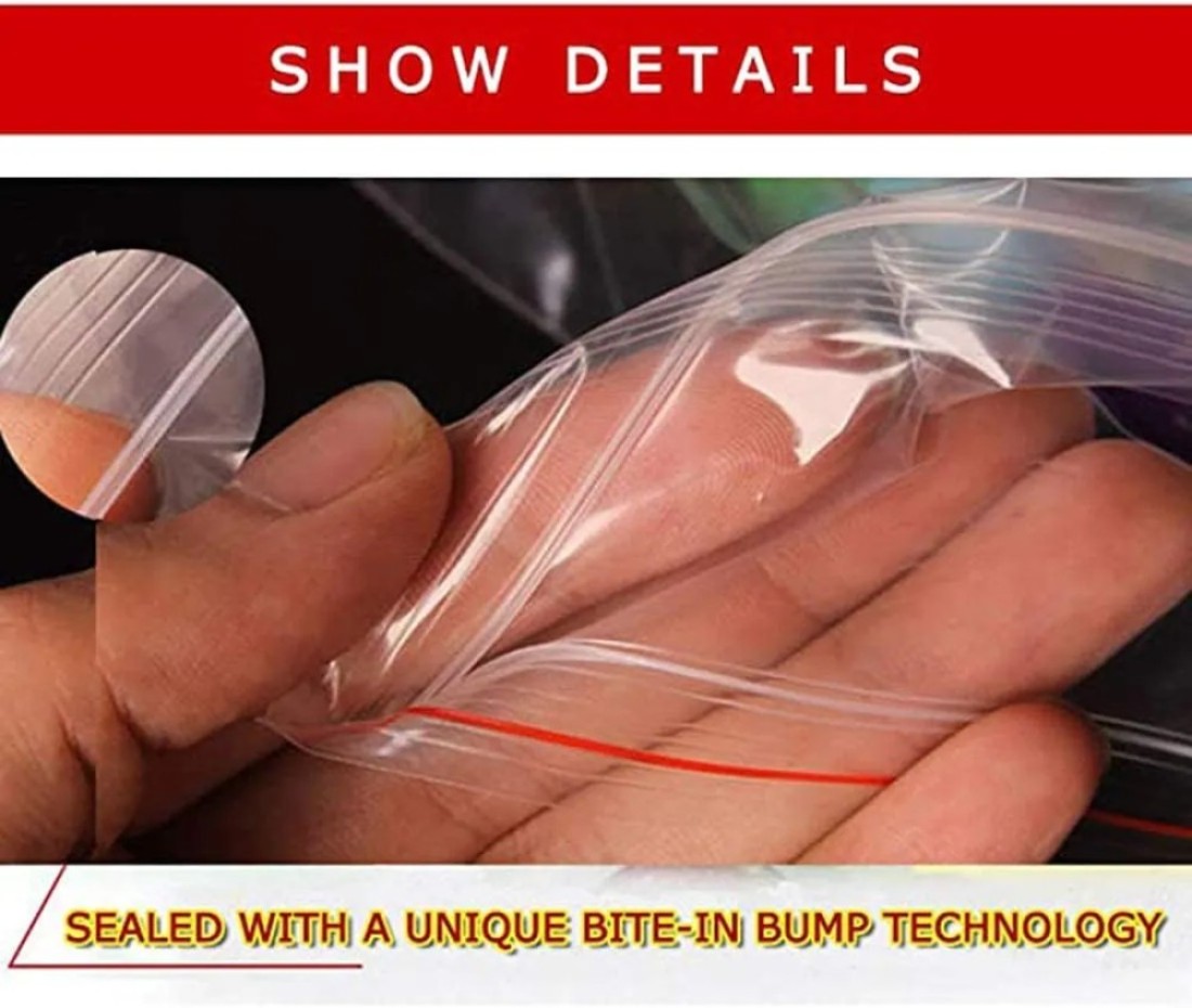 Lavish Clear Resealable Plastic Ziplock Storage Bag Size - 10 X 15 cm, [100-Units]