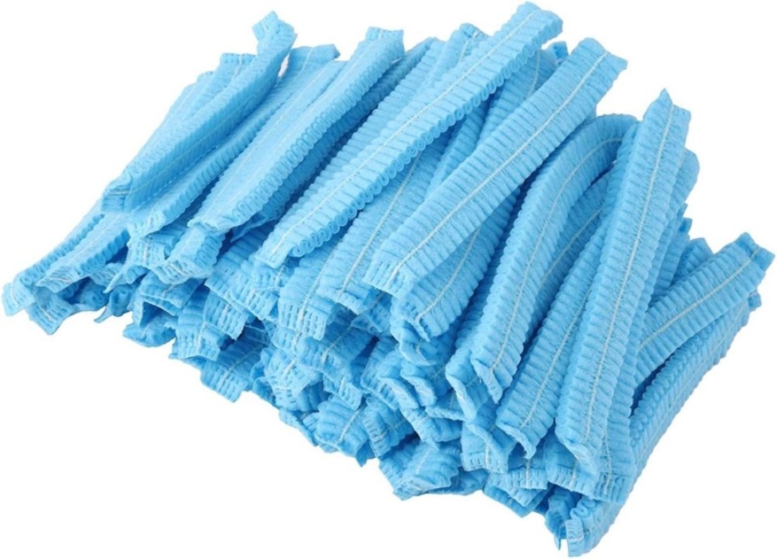 Alsaqer 100-Piece BLUE Disposable Hair Net Cap Set-Head cover Mob cap-Bouffant Caps