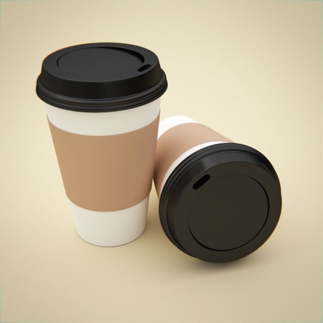 Yesocea [50 Sets] Disposable Coffee Cups With Lids And Sleeves - 20 Oz. White Hot Paper Cup