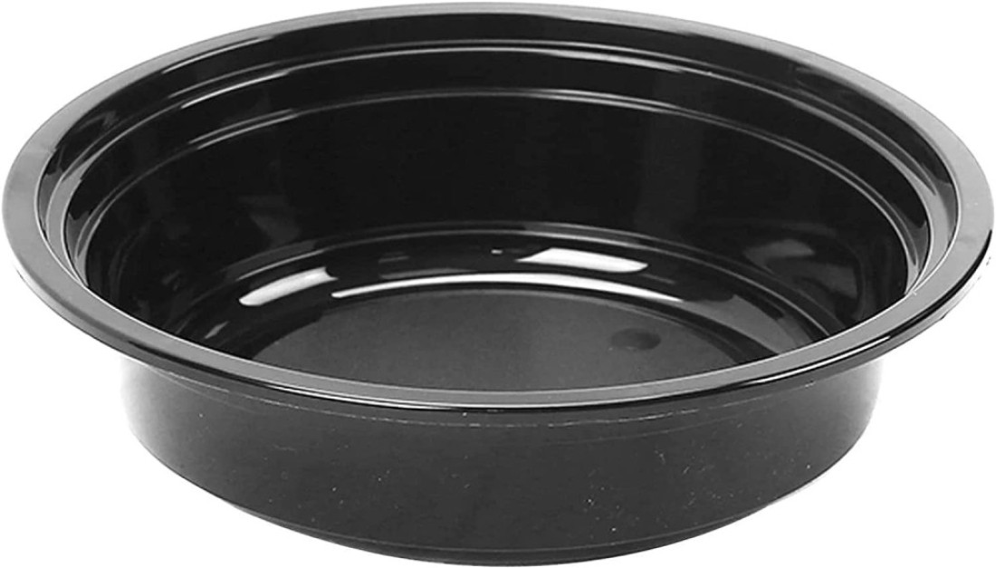 Go2Camps Alsaqer [20 Pack] Compartment Round Black Base With Lids Food Storage Container(32 Oz) Ro32, Disposable Food Container, Meal Containers, Lunch Boxes Microwave, Freezer Safe (1 - Compartment)