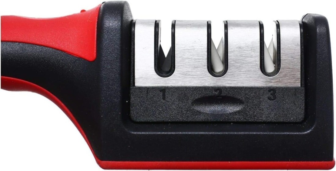 Knife Sharpener for Sharpening and Polishing Kitchen Knives - Black