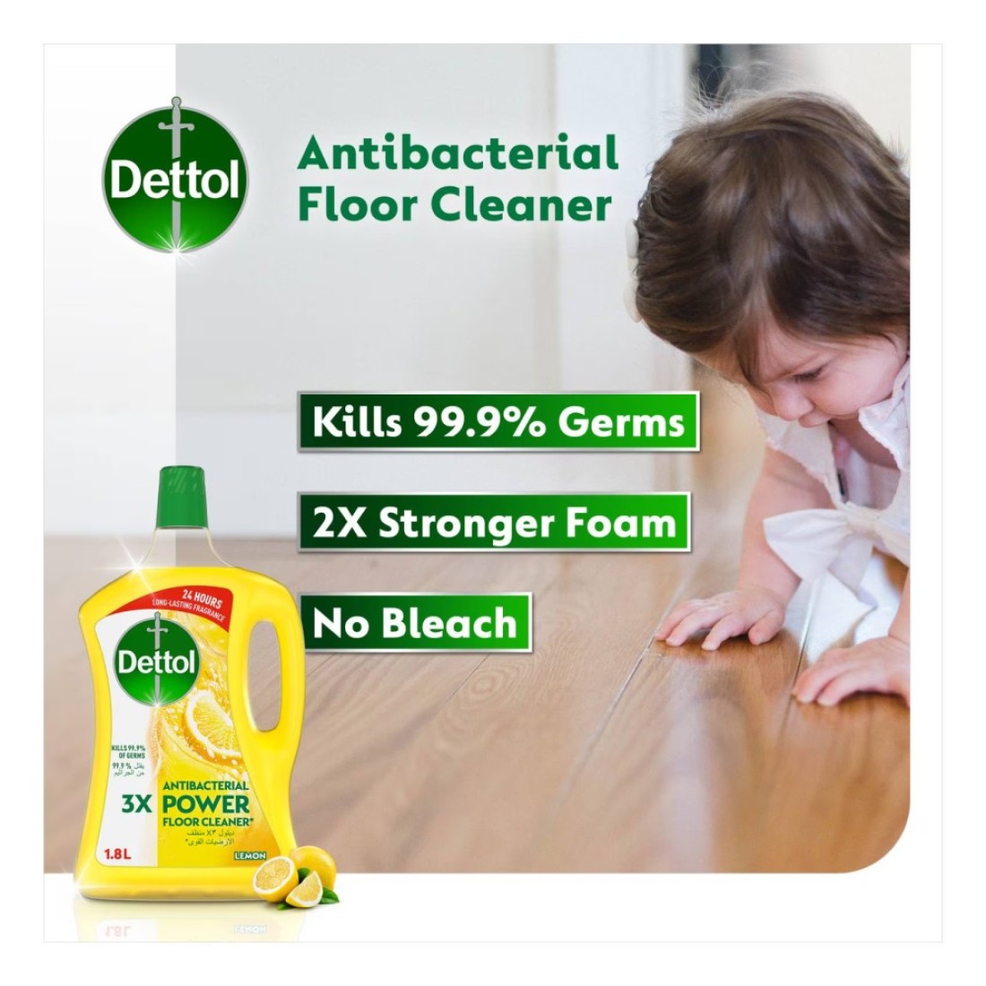 Dettol Lemon Multi Purpose Cleaner 1.8L Pack of 2