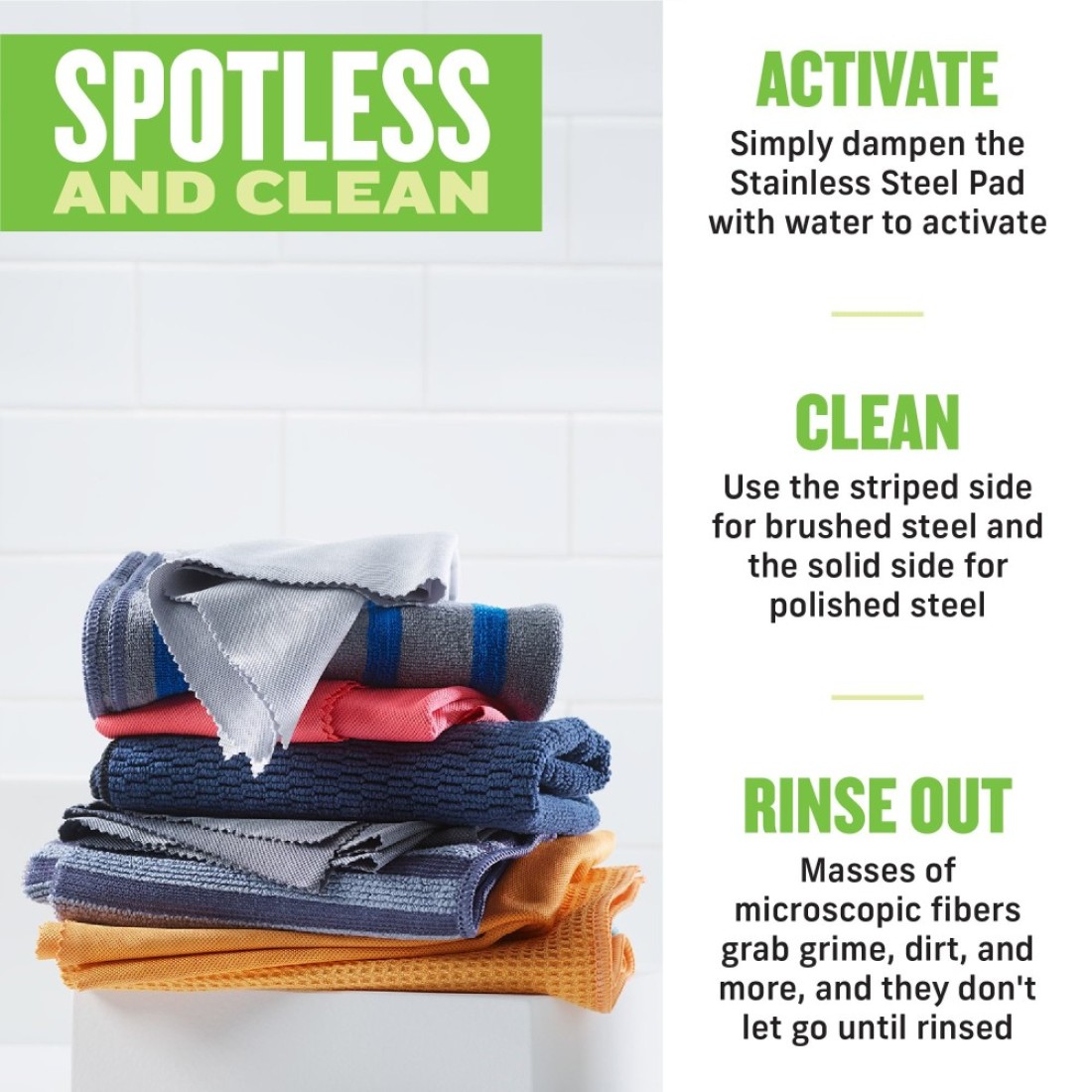 ECloth Stainless Steel Cleaning Kit Microfiber Stainless Steel Cleaner for a Spotless Shine Home Appliances Including Oven Stove and Refrigerators Washable and Reusable 100 Wash Promise