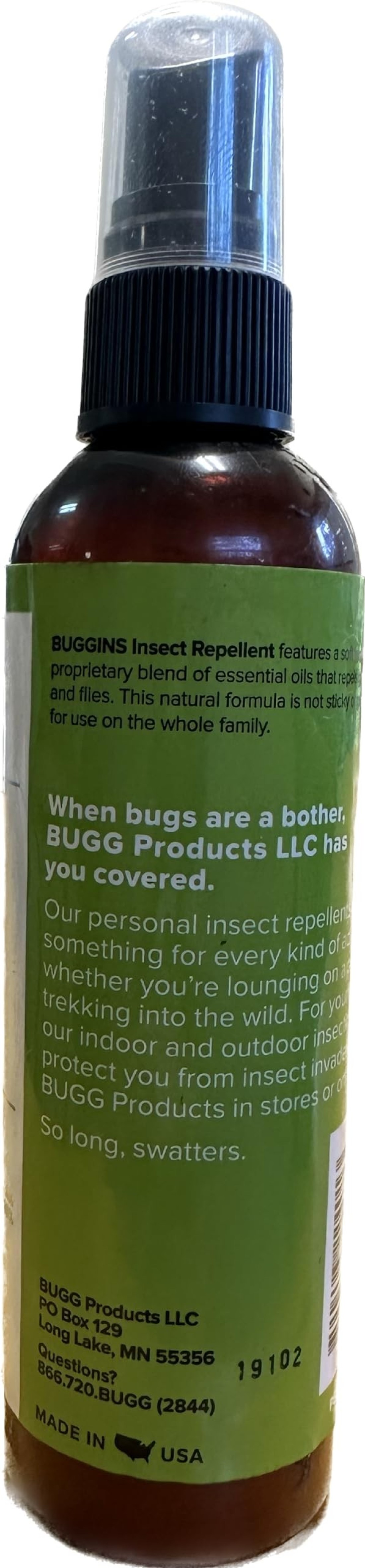 BugginsOriginal Insect Repellent Mosquitoes Gnats DEET Free NonGreasy 4 oz Pump Spray Bottle 3 Pack