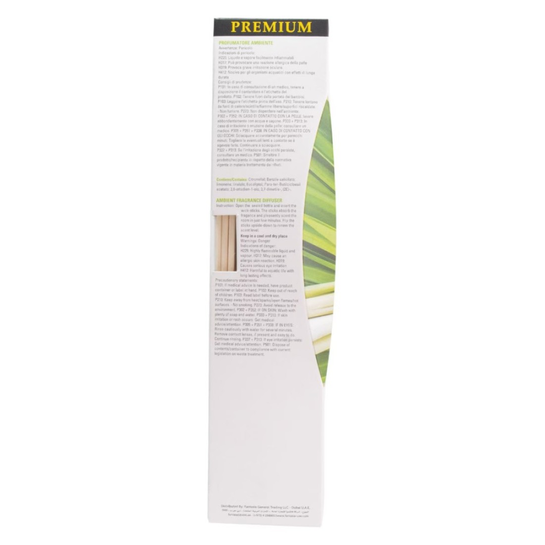 Sweet Home Collection Citronella Lemongrass Ambient Reed Diffuser Green 100ml