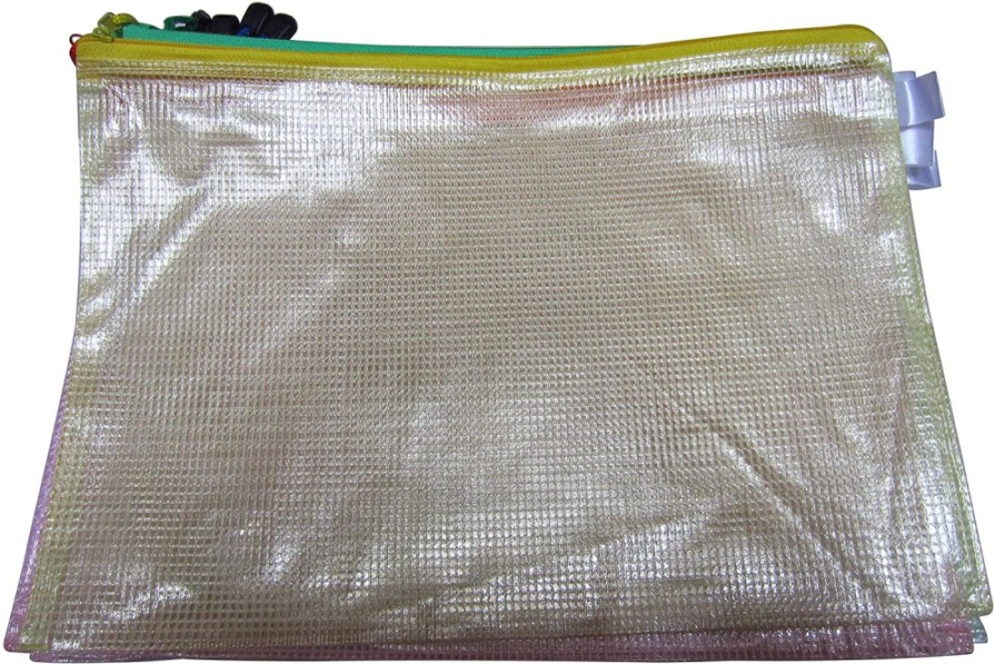 Generic Zipper File Folder Bags, Lebeila 12Pcs Legal A4 Size Paper Document Pouches Clip-On Zippered Mesh Waterproof Files Storage Organizer Protector (12 Mixed)