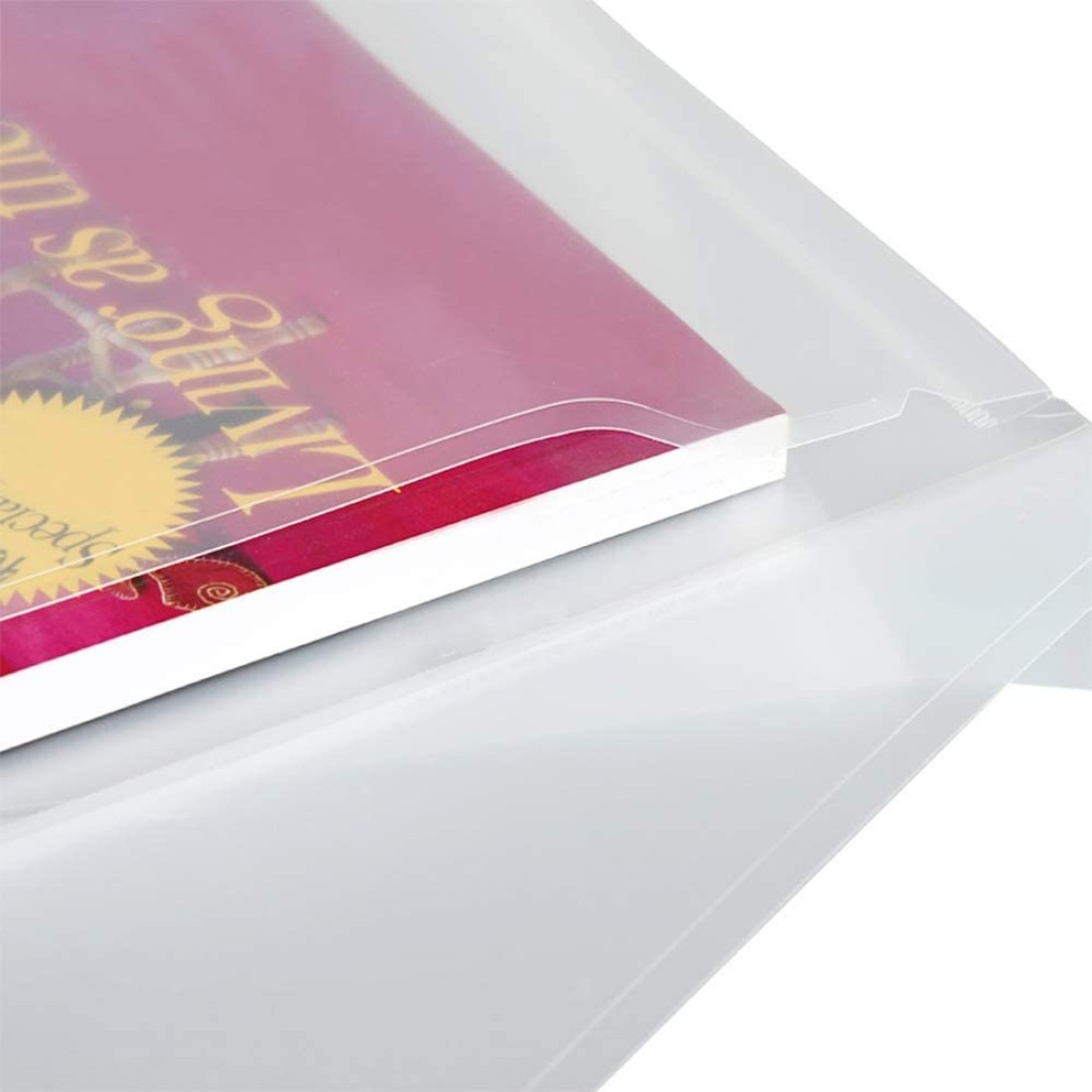 Generic 15Pcs Transparent A4 Paper Size Pp Water Resistant File Holder Clear Filing Envelope With Snap Button (White)