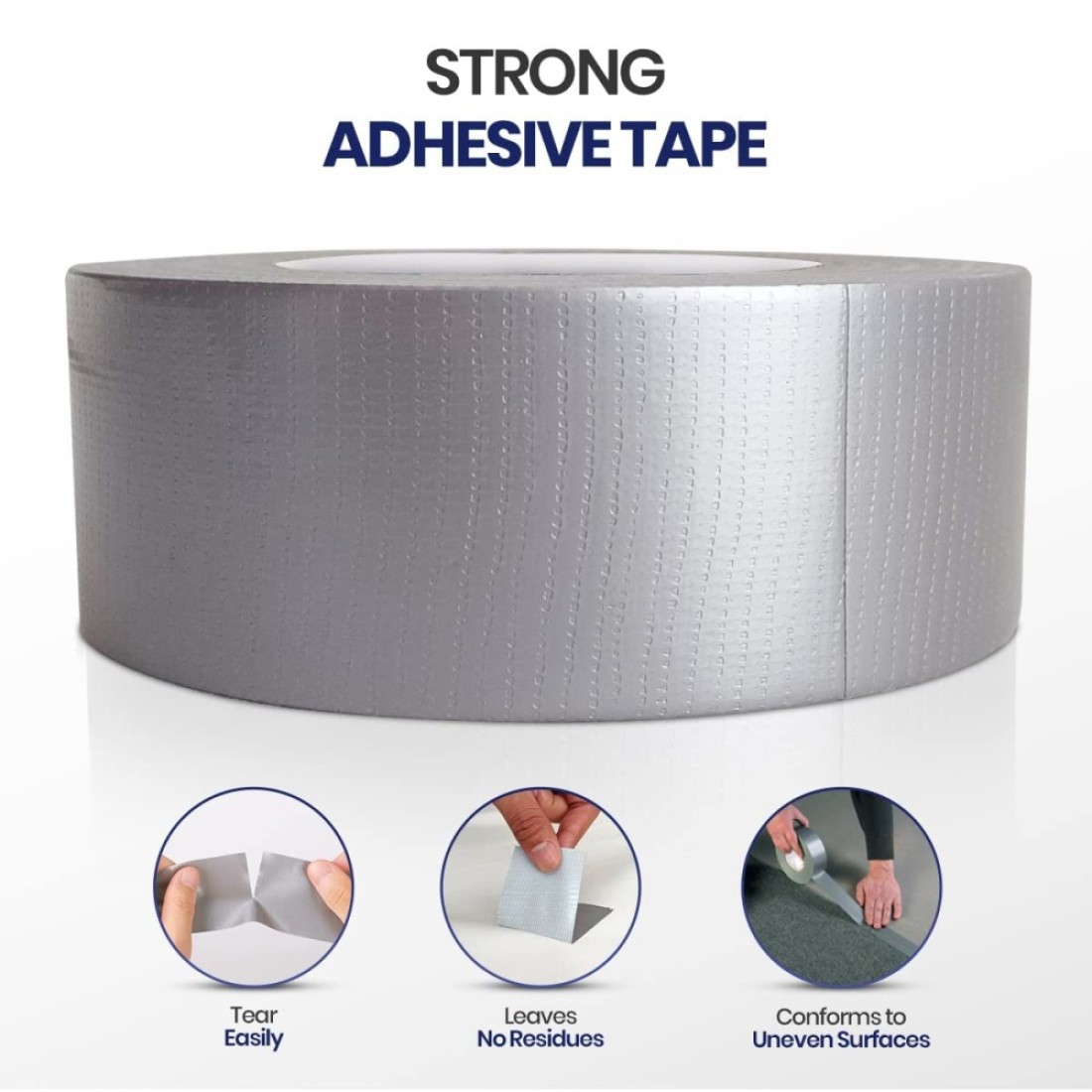 24 Rolls Duct Tape, 2 inches x 15 yards Strong Adhesive Silver Tape for Packing, Kitchen Home, Office, Indoor &amp; Outdoor Use
