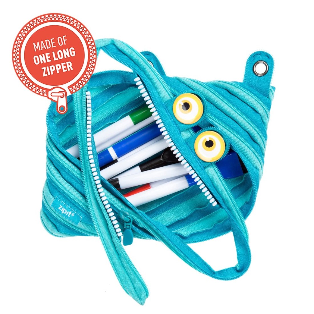 ZIPIT Wildlings Pencil Pouch for Kids 3Ring Binder Pencil Case Large Capacity Pen Case for School Blue