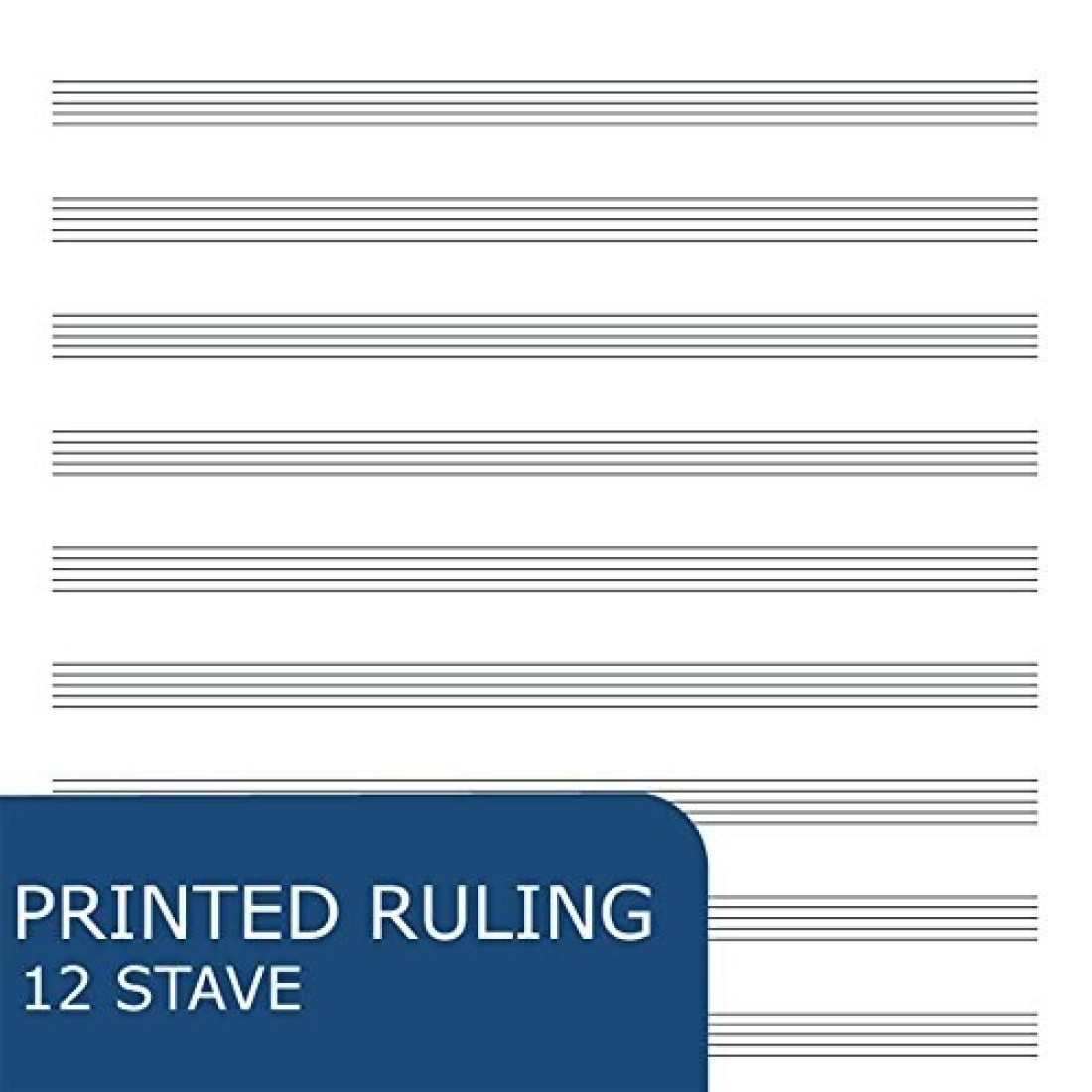 Roaring Spring Loose Leaf Music Filler Paper 20 Sheets 85x11 with 12 Staves of Music Lines Heavyweight 24 Smooth White Paper 3 Hole Punched Pack of 1