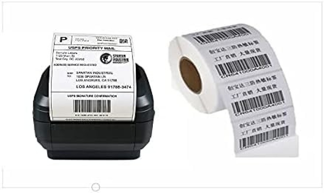 6000 Thermal Labels Permanent Adhesive Size 60mm x 40mm Label Sticker Paper Replacement Barcode Sticker 1000/Roll