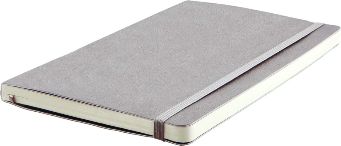 Collins Debden Clementine Grey A5 Slim Ruled Notebook - Flexible Notebook Journal with Soft Touch Leathergrain Cover, 210x126mm