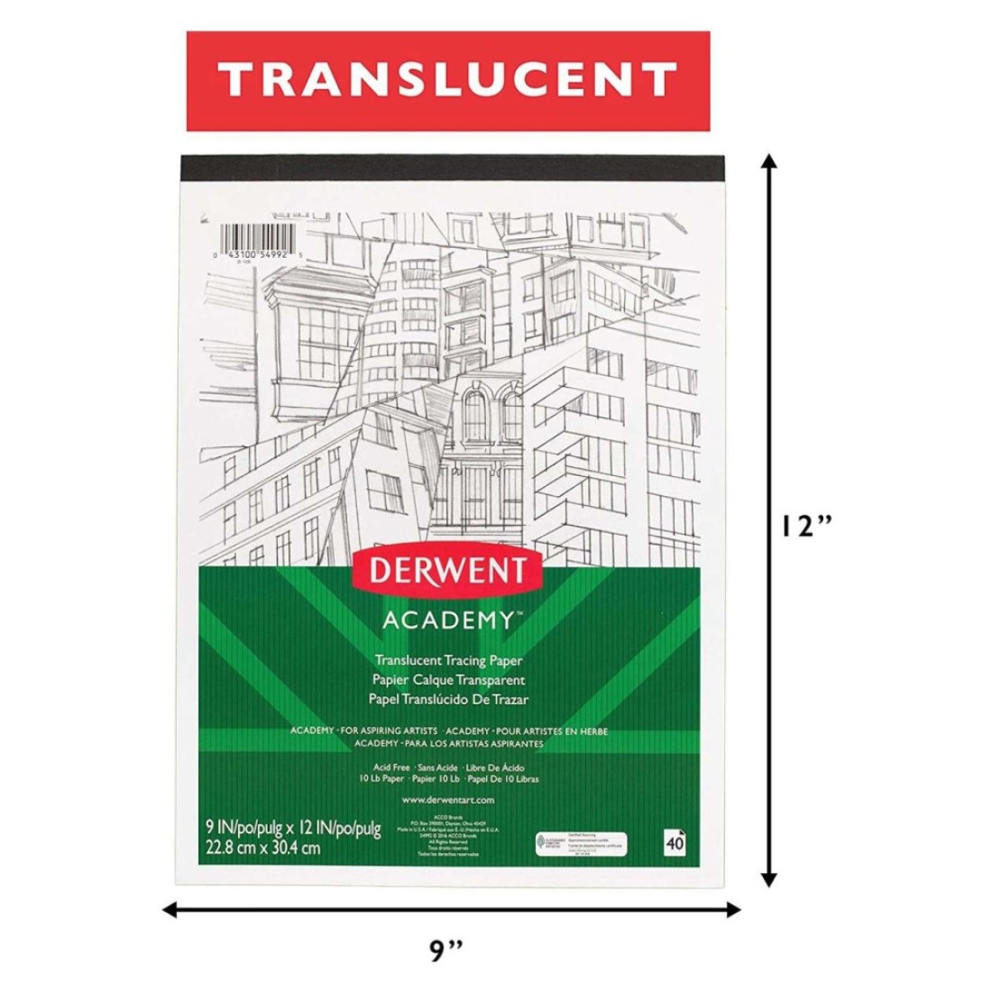 Derwent Academy Translucent Tracing Paper 40 Sheets