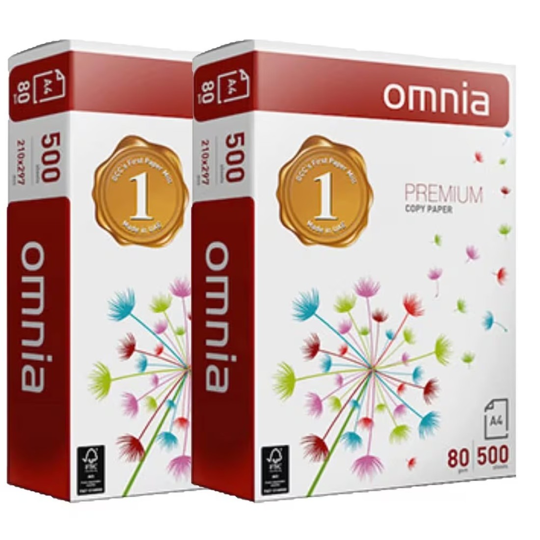 Omnia A4, Photocopy Paper 80 gsm, Box of 5 Reams,