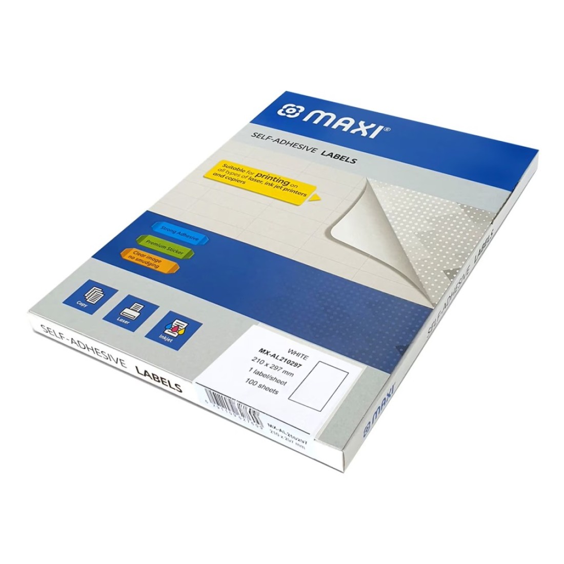 Maxi A4 Self-Adhesive Labels White 100 PCS