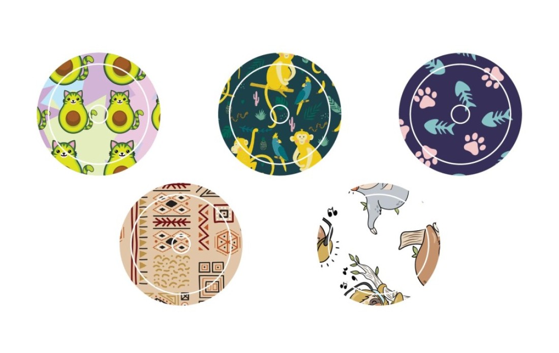 Animal Adhesive Patch for Libre 2 Sensor Watertight Freestyle Libre Transmitter Peel Resistant Hypoallergenic freestyle libre 2 sensor Cartoons Pack of 5freestyle libre