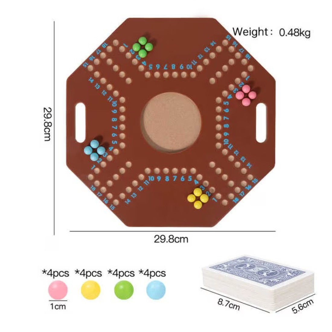 Wood Jackaroo Board Game flying chess Wooden with 6 Colors 24 Marbles 6 Dice Foldable Original Game Set