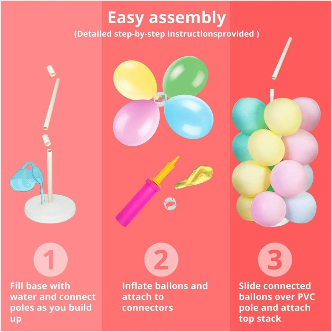 Generic All In One Balloon Stand Tower Set With 2 Balloon Towers, 2 Pieces Plum Clip Flower