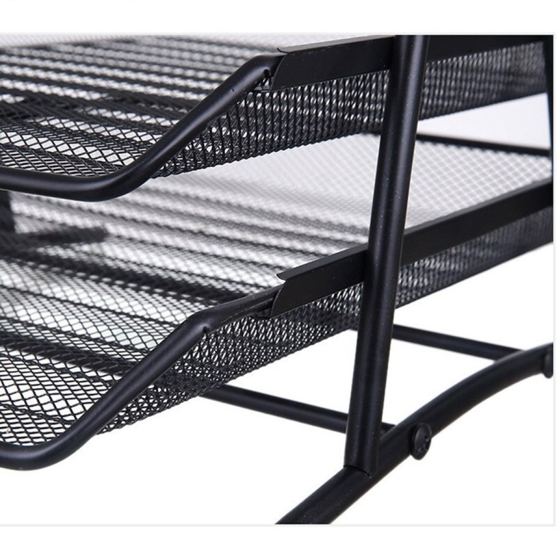 Lavish Desk Deposit Tray 3 Layer, A4 Letter Paper Document Wire Mesh Storage Organizer, Black